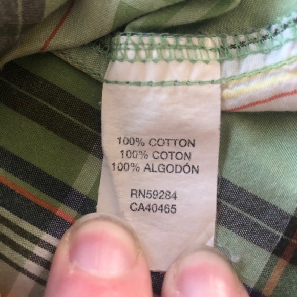 Children's Place Plaid Poplin Button Down Short Sleeve Shirt - Picture 6 of 6